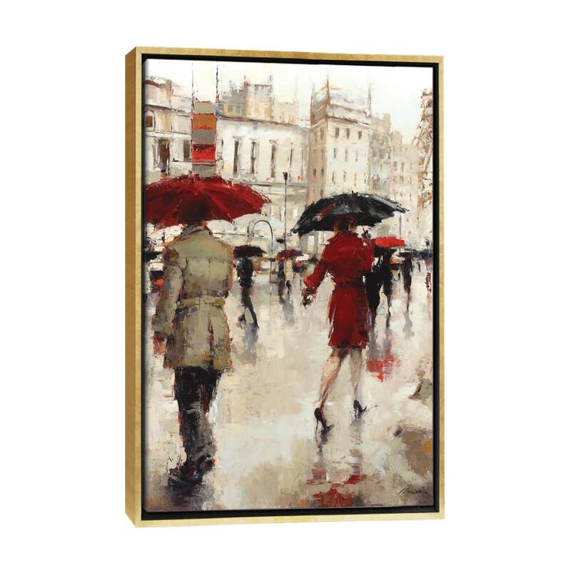 iCanvas "Parting On A Paris Street" by Lorraine Christie Framed Canvas